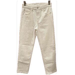 Massimo Dutti NWT White Slim Fit Cropped Mid Rise Jeans 4